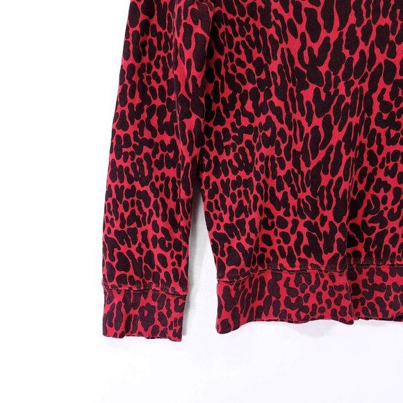 Mother The 3/4 Sleeve Koozie Sweatshirt Red Animal Print Radioactive Paws Small - Picture 12 of 15